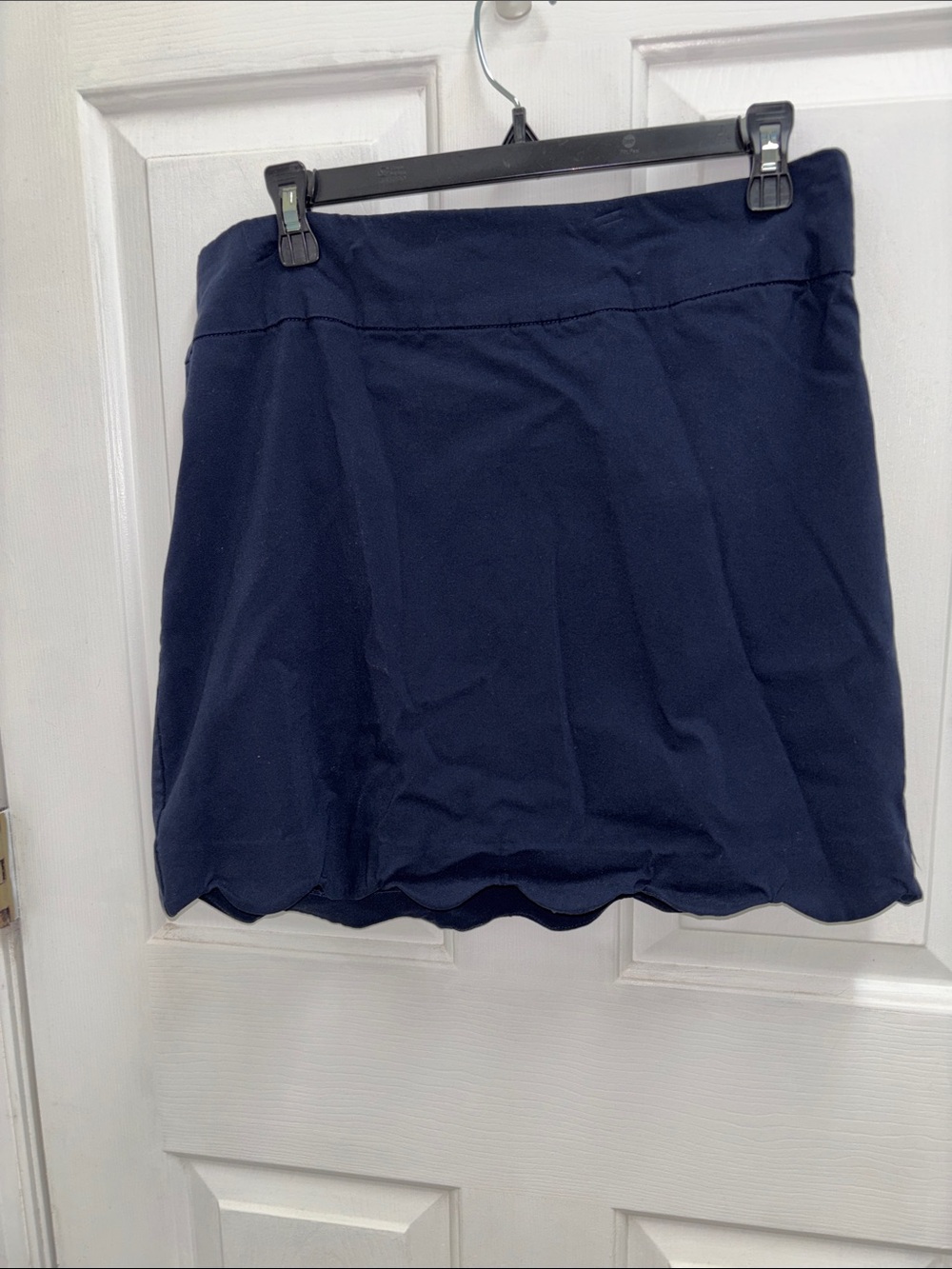 Navy Scallop Hem Women's Skort